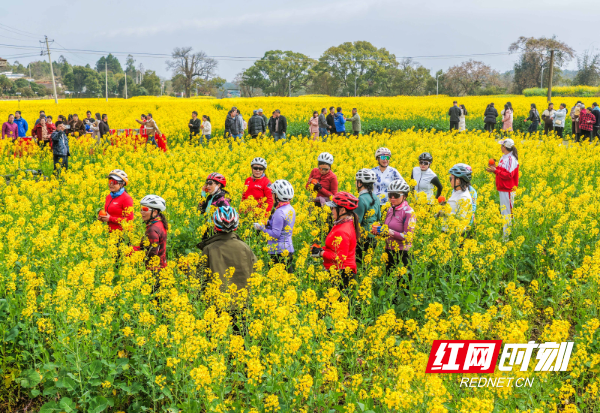 2026年3月5日，在湖南省永州市道县祥霖铺镇两河口村，游客在油菜花田间游玩赏花。 (5).jpg