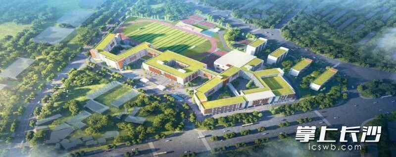 中雅培粹未央学校鸟瞰图（效果图）。