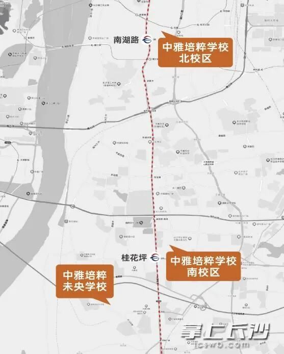 中雅培粹未央学校区位图。