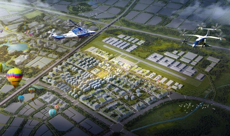 湘江智航新城低空经济产业园（一期）效果图。