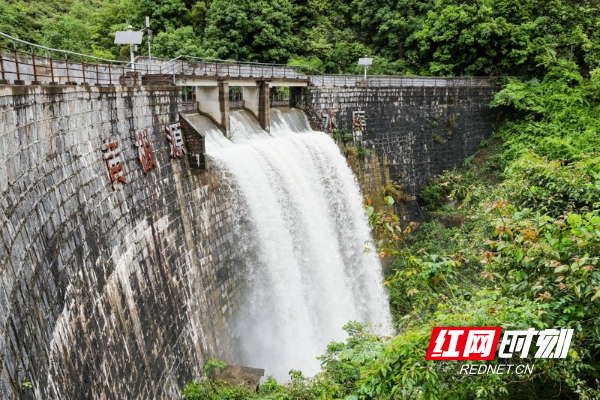 湖南新田：开闸泄洪 安全度汛02.jpg