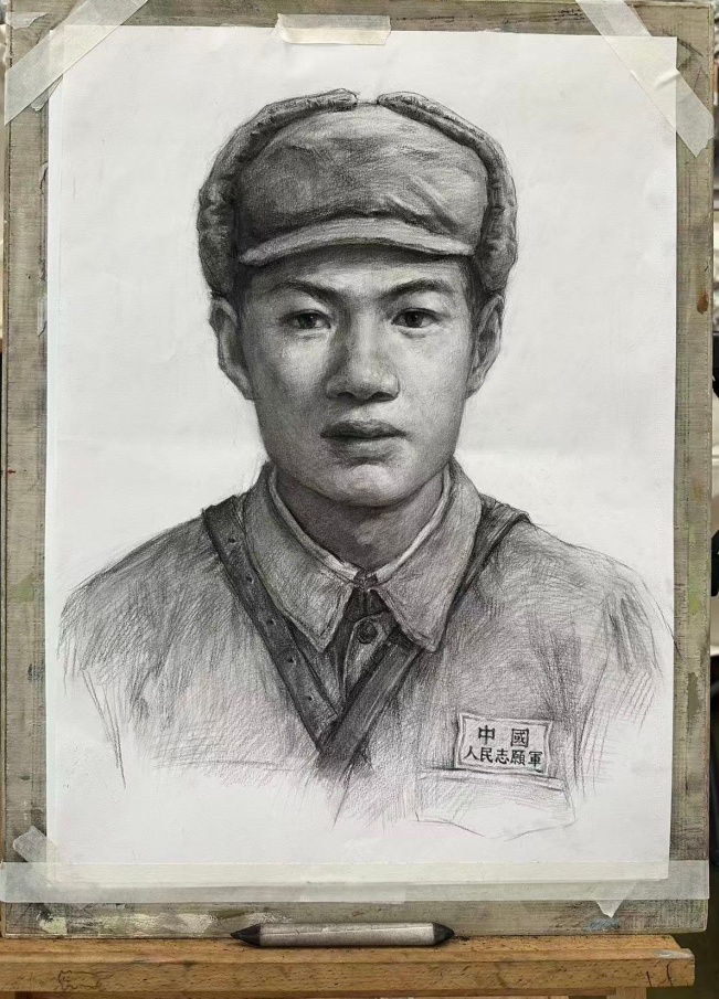 钱坤华烈士画像。人民网记者 邱宇哲摄