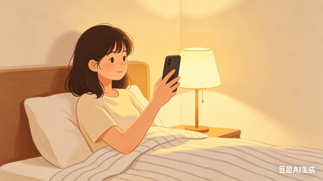 平面插画：关灯玩手机场景 (1).png