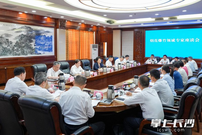 5月12日,省委常委、市委书记吴桂英在浏阳市主持召开烟花爆竹领域专家座谈会。长沙晚报全媒体记者 郭雨滴 摄 5月12日,省委常委、市委书记吴桂英在浏阳市主持召开烟花爆竹领域专家座谈会。长沙晚报全媒体记者 郭雨滴 摄