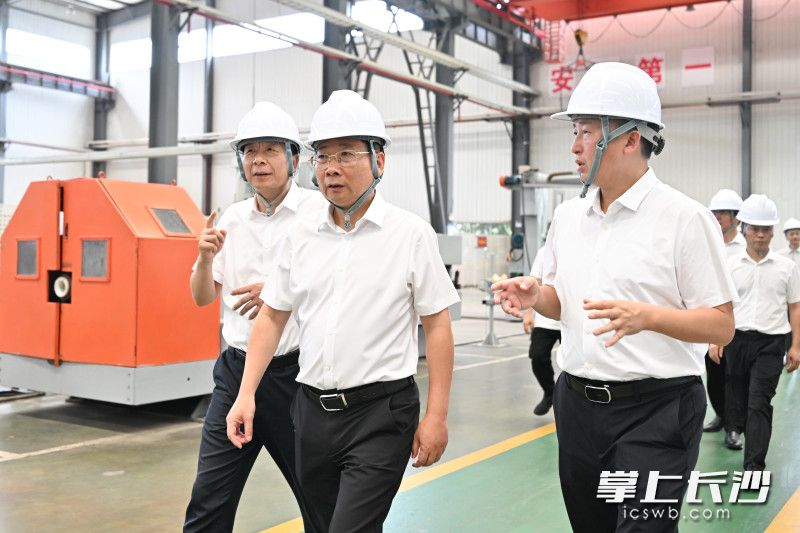 长沙恒飞电缆有限公司走访调研现场。 均为长沙晚报全媒体记者 王志伟 摄