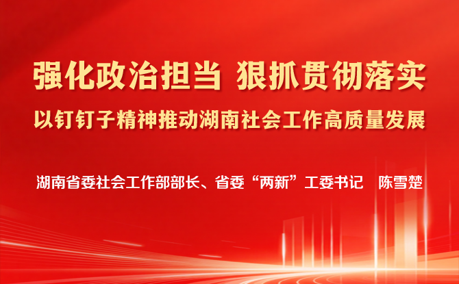 陈雪楚：强化政治担当、狠抓贯彻落实，以钉钉子精神推动湖南社会工作高质量发展